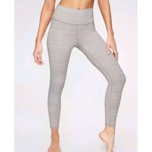 Athleta Grey Stripe High‎ Rise Leggings Activewear Workout Pants Womens XS